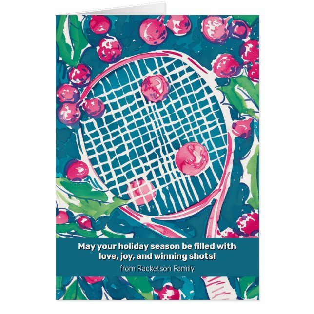 🎾 🎄 Texte personnalisé, Salutations de saison :  (Devant)