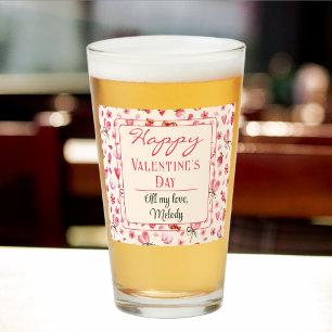 Texte personnalisé, verre rose Heureuse Sainte-Val