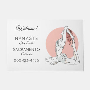 Texte personnalisé yoga - tapis de porte studio