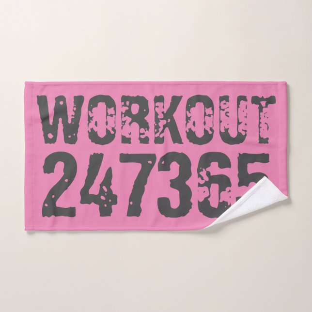 Texte usé et rayé Workout 247365 rose (Serviette à main)