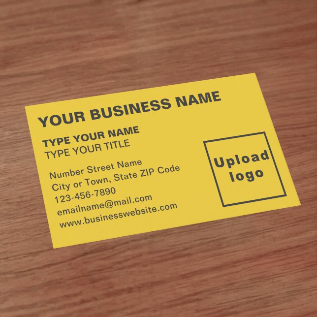 Textes alignés à gauche Carte de visite jaune (Front of the business card)