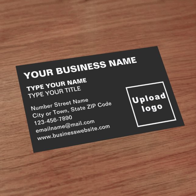 Textes alignés à gauche Carte de visite noir (Front of the business card)