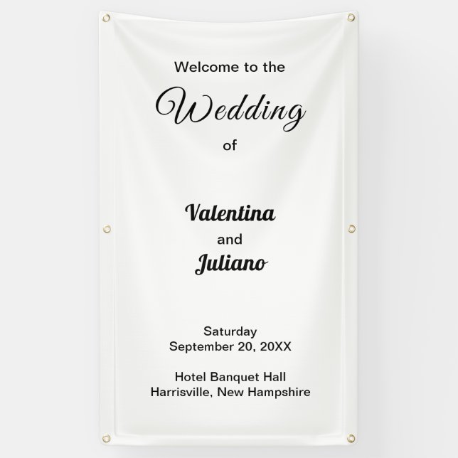 Textes noirs sur la bannière de Mariage Arrière -  (Vertical)