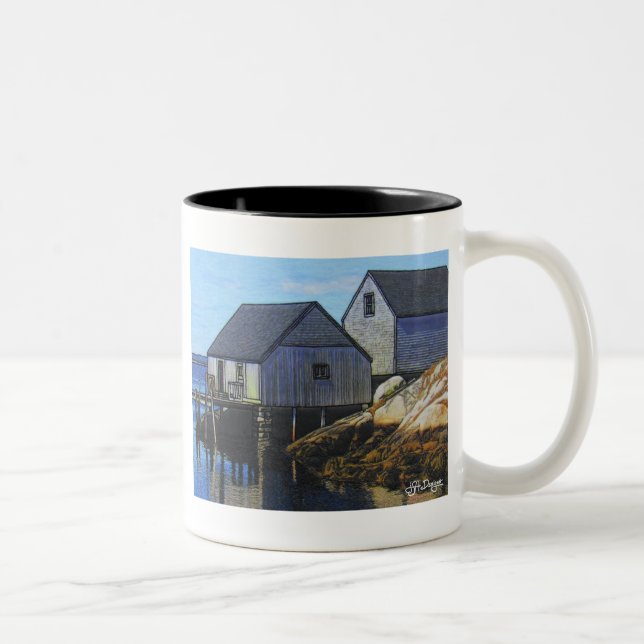 Textile Art Bateau Café Mug (Droit)
