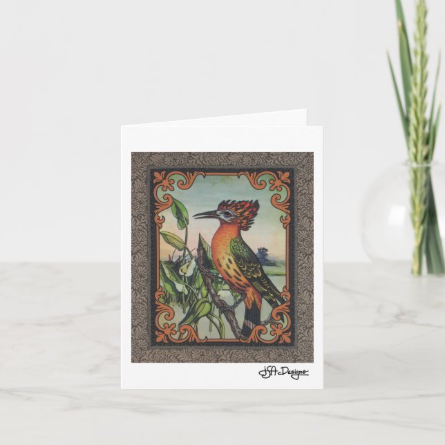 Textile Art Carte pour notes d'oiseaux (Devant)
