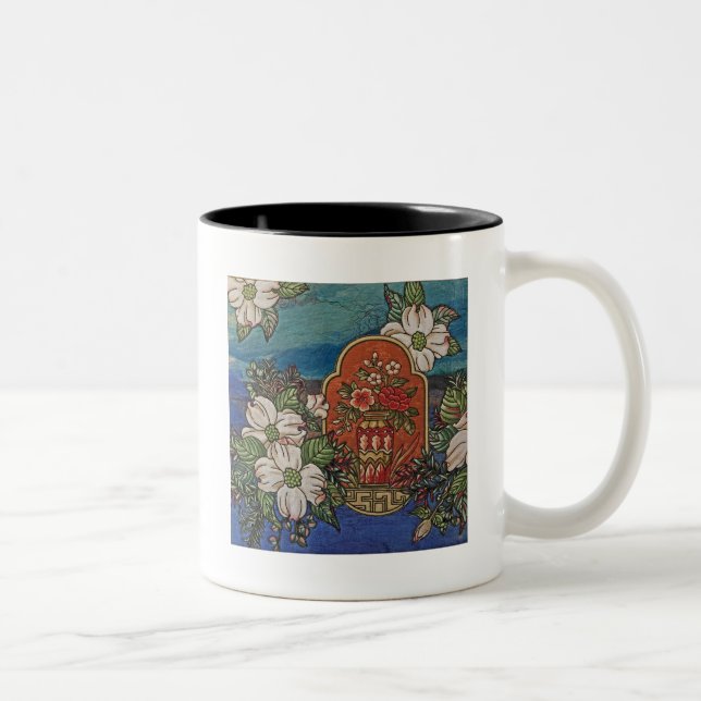 Textile Art Floral Café Mug (Droit)