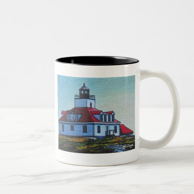 Textile Art Lighthouse Coffee Mug (Droit)