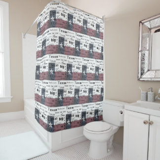 Textile textuel avec rideau de douche Texas Flag