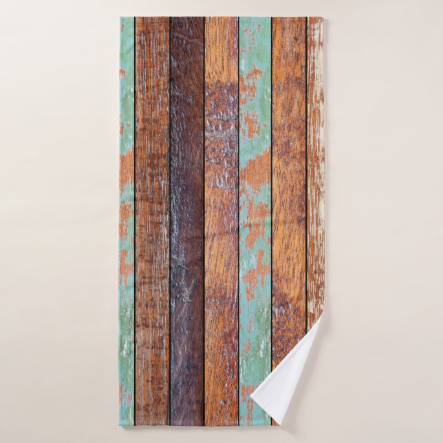 texture arrière - plan en bois vertical vieilli (Serviette de bain)
