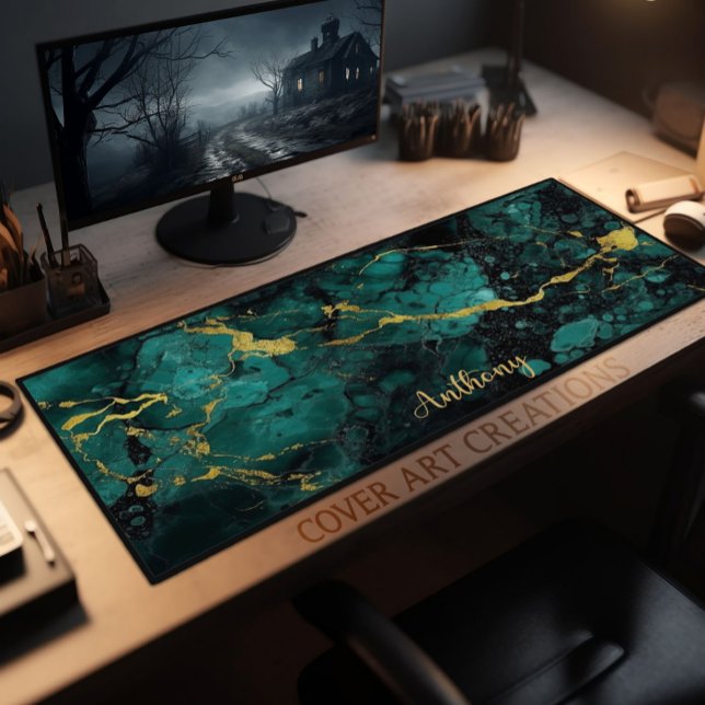 Texture de marbre vert et or personnalisée (Créateur téléchargé)