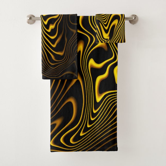 Texture de tourbillons noir jaune or (En situation)