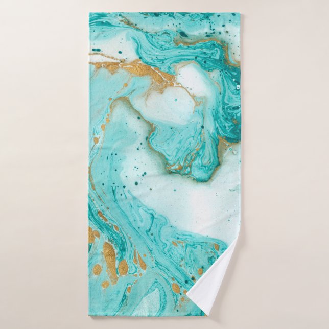 Texture décorative en marbre. Peinture Abstraite.  (Serviette de bain)