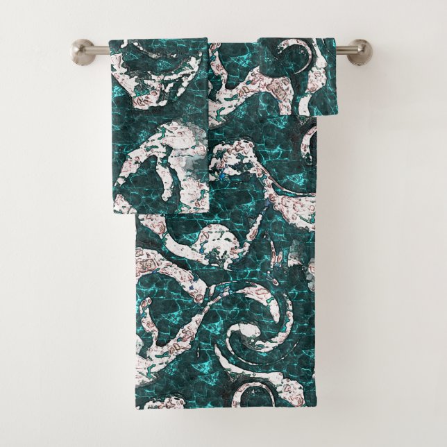 Texture des taches blanches mélangées en aquamarin (En situation)