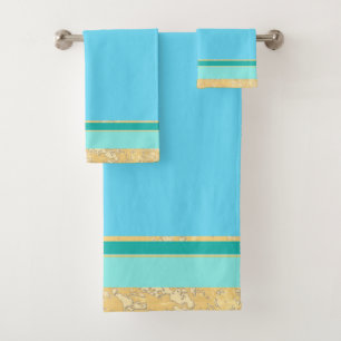 Texture d'or avec des rayures d'Aqua et de
