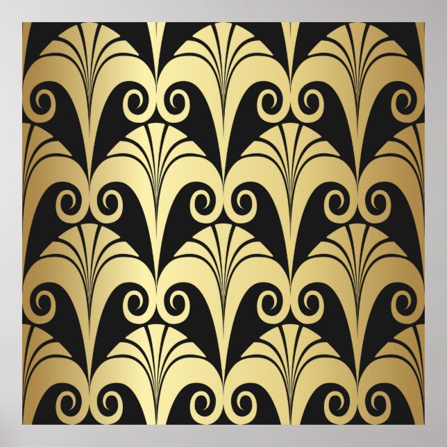 Texture dorée et brillante. Géomet d'art déco vint (Devant)