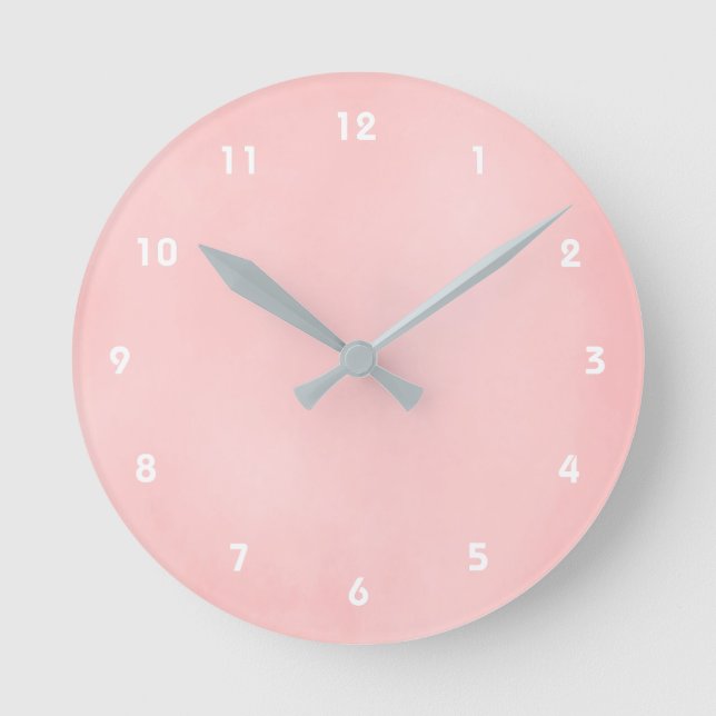 Texture douce rose pâle Look Horloge murale (Recto)