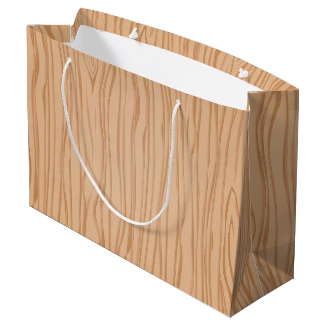 Texture en bois rustique Grand sac cadeau pour les (Dos Angle)