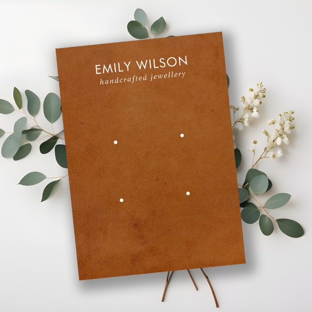 TEXTURE EN CUIR BRANCHÉ 2 CARTE D'AFFICHAGE D'ÉTIQ (Créateur téléchargé)