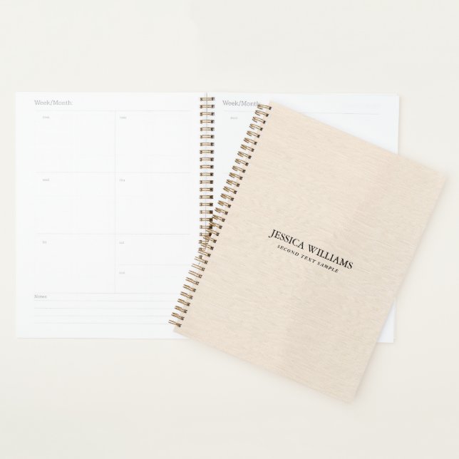 Texture en lin beige simple typographie noire (Devant avec enveloppe)