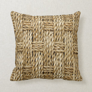 TEXTURE FAUX NATURELLE WEAVE COUSSIN D'ÉTÉ