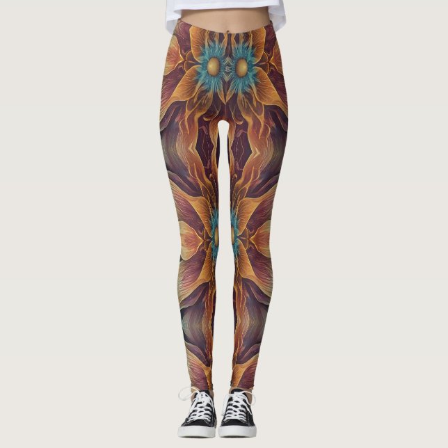 Texture florale "Ratti_Creative_Arts" Leggings (Devant)