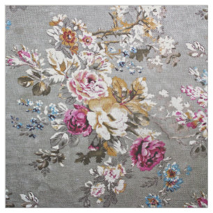 texture florale Vintage en tissu blanc rose
