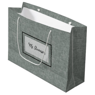 Texture grise et blanche. grand sac cadeau