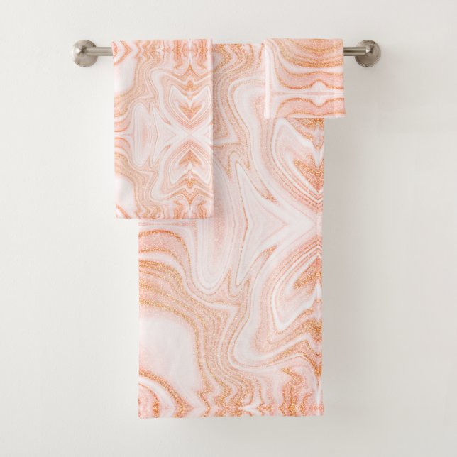 Texture moderne orange blanc imitation marbre (En situation)