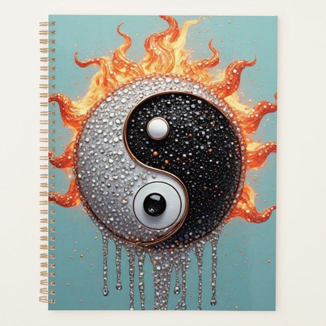 Texture ornemental doré Yin Yang turquoise (Devant)
