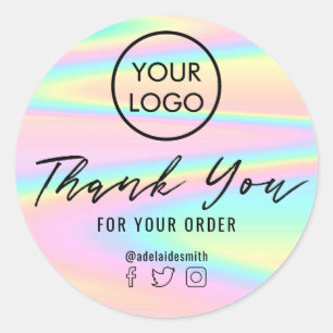 texture pastel merci sticker rond classique