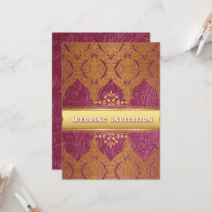 Texture rose Floral Faire-part de mariage islamiqu