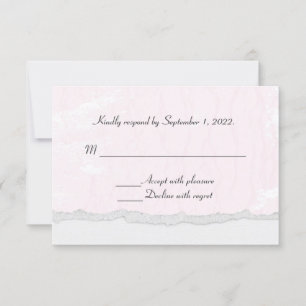texture rose pâle avec bordure déchirée RSVP