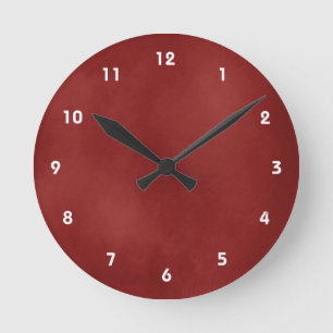 Texture rouge foncé douce Look Horloge murale