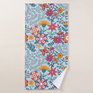 Texture transparente avec fleurs et papillons. Fin