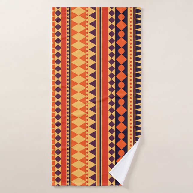 Texture tribale : motif rayures vintages. (Serviette de bain)
