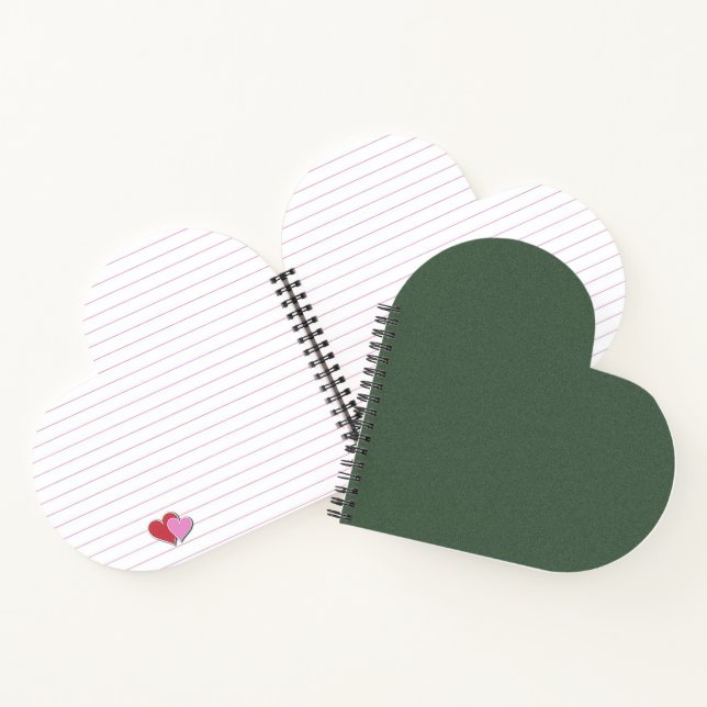 Texture verte Coeur en forme de spirale Carnet lié (Intérieur)