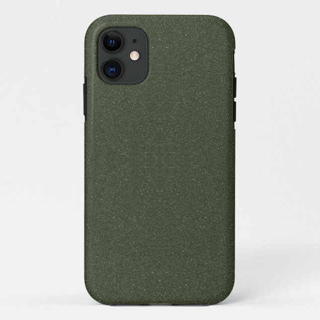 Textured Moss Green iPhone 11 Coque - Personnalisa (Dos)