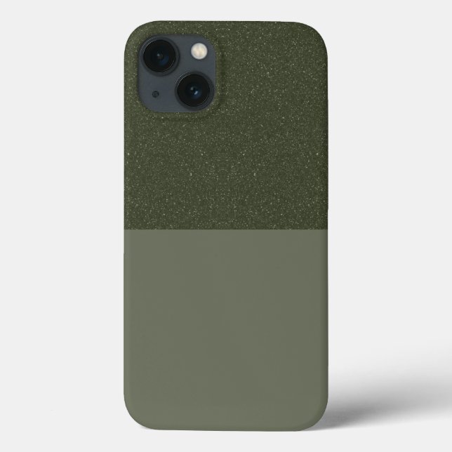 Textured Moss Green iPhone 13 Coque - Personnalisa (Verso)