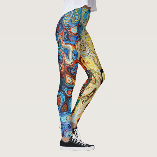 Textures Abstraites colorées Leggings (Droite)