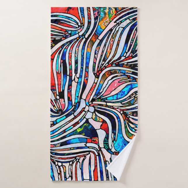 Textures brisées. Unité de la série de verre tendu (Serviette de bain)