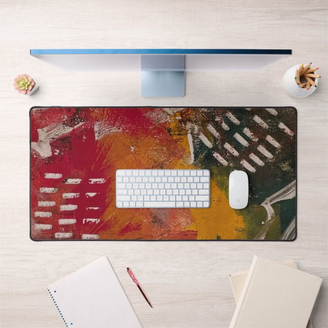 Textures rouges et vertes, un abstrait d'impressio (Bureau 1)