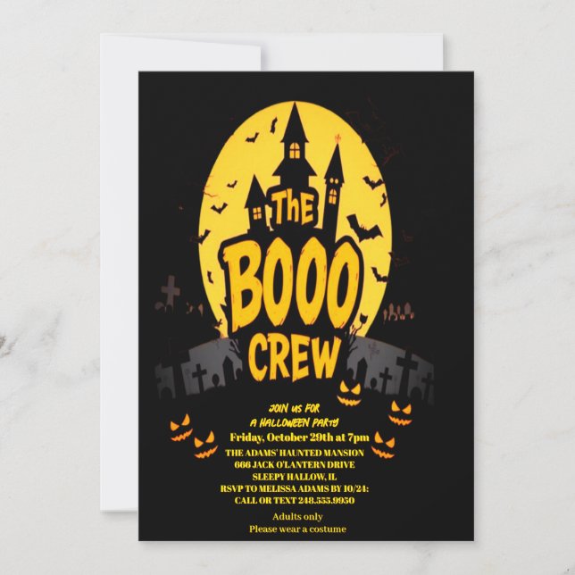 TF Boo Crew Halloween party Invitation (Devant)