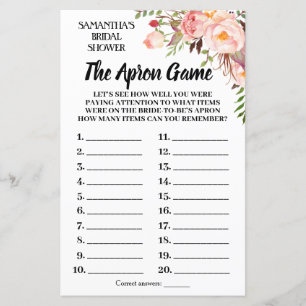 Tha Apron nuptiale douche jeu anglais espagnol
