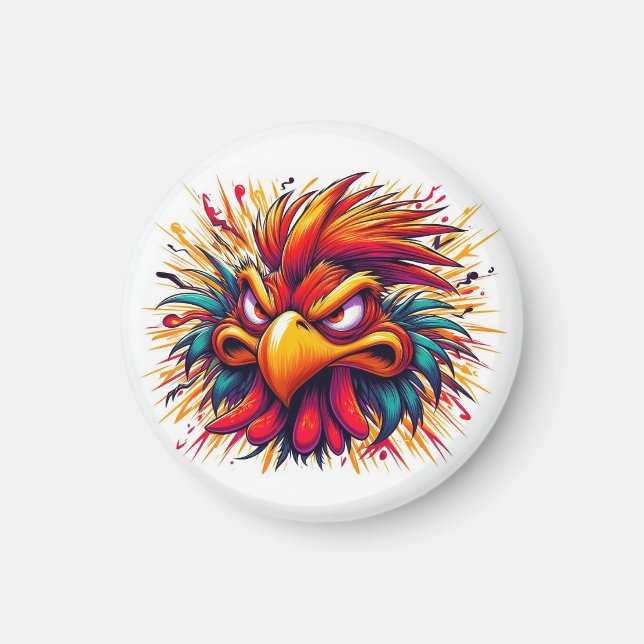"Thad the Mad Rooster" Magnet (Devant)