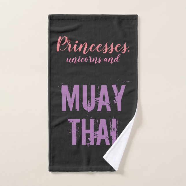 Thaïlandais de Muay - princesses et licornes (Serviette à main)
