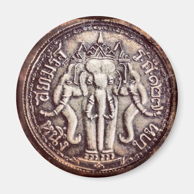 Thaïlande Baht Elephant Magnet (Devant)