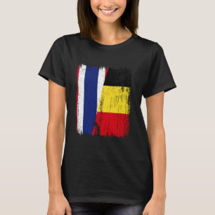 Thaïlande Belgique Demi-Drapeau T-Shirt Thaïlandai