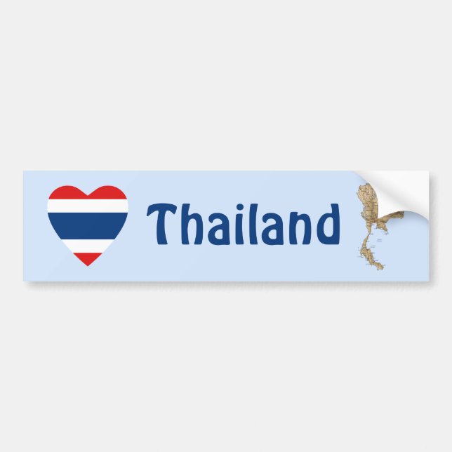 Thailande - Coeur du drapeau + Sticker du pare-cho (Devant)