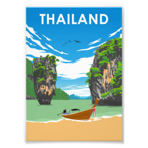 Thaïlande Vintage Minimal Retro Traevl Poster