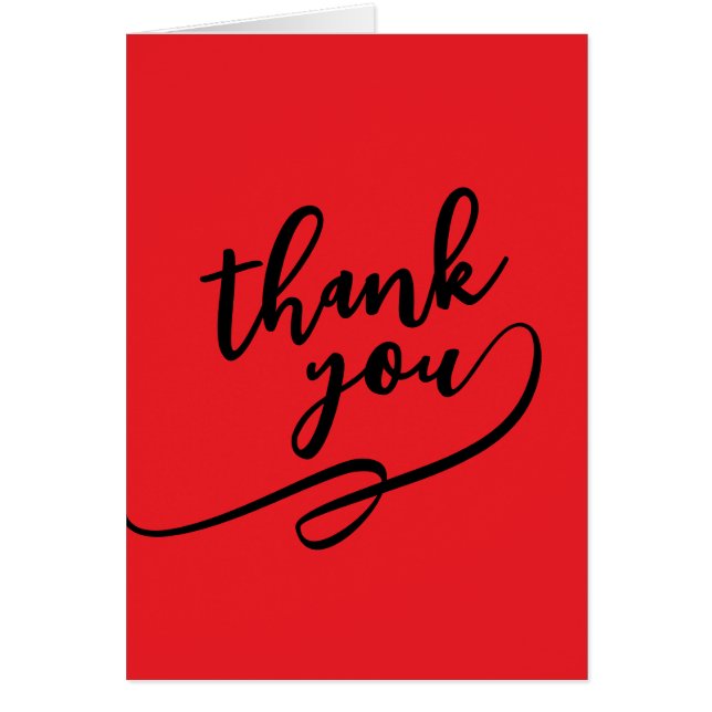 Thank You Bright Red Classical Unique Simple Card (Devant)